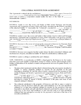 Show details for Collateral Substitution Agreement | USA Picture of Collateral Substitution Agreement | USA