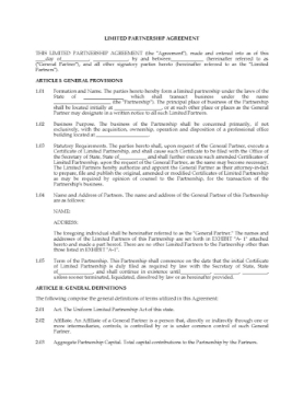 USA Limited Partnership Agreement USA Limited Partnership Agreement