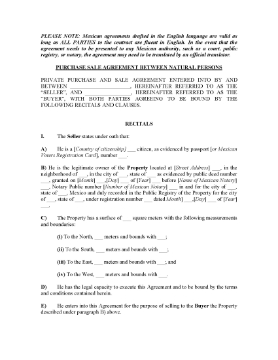 Show details for Real Estate Contract Between Natural Persons | Mexico Picture of Real Estate Contract Between Natural Persons | Mexico