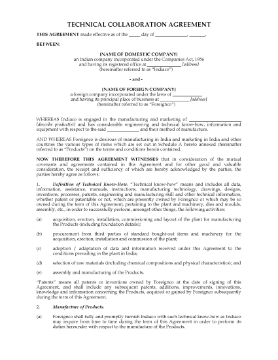 Show details for India Technical Collaboration Agreement Picture of India Technical Collaboration Agreement