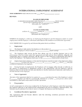 Show details for International Employment Agreement Picture of International Employment Agreement