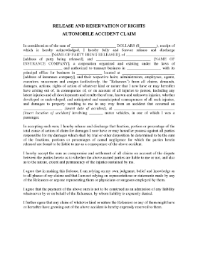 Show details for Release of Rights in Vehicle Accident Claim Picture of Release of Rights in Vehicle Accident Claim