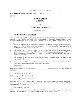 Show details for Security Agreement | USA Picture of Security Agreement | USA
