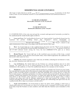 Show details for Ontario Short Form Residential Lease Agreement Picture of Ontario Short Form Residential Lease Agreement