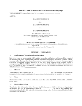 USA LLC Formation Agreement - 3 Member Classes USA LLC Formation Agreement with 3 Classes of Members