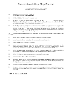 Show details for Construction Warranty by Developer for Strata Units Picture of Construction Warranty by Developer for Strata Units