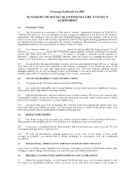 Show details for Scotland Summary of Short Scottish Secure Tenancy Agreement Picture of Scotland Summary of Short Scottish Secure Tenancy Agreement