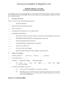 Show details for Hawaii Buyer's Acknowledgement of Time Share Purchase Picture of Hawaii Buyer's Acknowledgement of Time Share Purchase