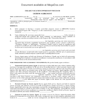 Show details for Hawaii Escrow Agreement for Time Share Purchase Picture of Hawaii Escrow Agreement for Time Share Purchase