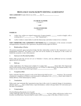 Manuscript Editing Agreement Manuscript Editing Agreement