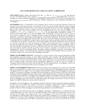 Show details for Balloon Mortgage and Security Agreement | USA Picture of Balloon Mortgage and Security Agreement | USA