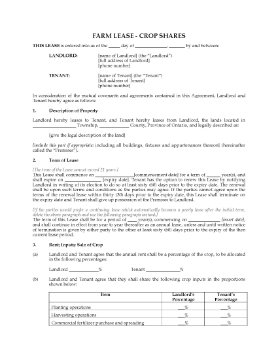 Show details for Ontario Farm Lease for Crop Shares Picture of Ontario Farm Lease for Crop Shares
