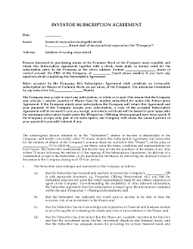 Show details for USA Investor Subscription Agreement with Rescission Notice Picture of USA Investor Subscription Agreement with Rescission Notice