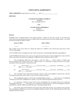 USA Grandparent Visitation Agreement USA Grandparent Visitation Agreement