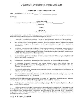 Canada Employee Nondisclosure Agreement Canada Employee Nondisclosure Agreement