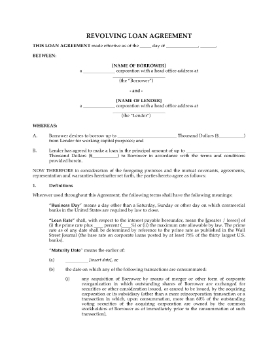 Show details for Revolving Loan Agreement | USA Picture of Revolving Loan Agreement | USA