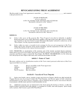Show details for California Revocable Living Trust Agreement Picture of California Revocable Living Trust Agreement