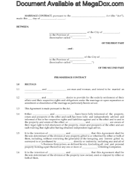 Alberta Prenuptial Agreement Form Alberta Prenuptial Agreement Form