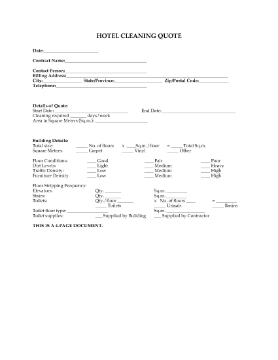 Show details for Cleaning Quote for Hotel or Motel Picture of Cleaning Quote for Hotel or Motel