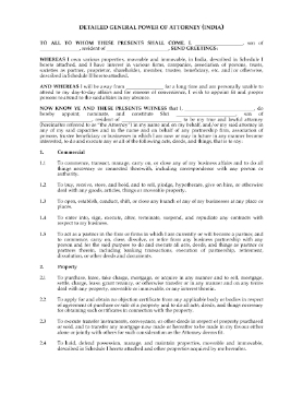 Show details for India Detailed General Power of Attorney Picture of India Detailed General Power of Attorney