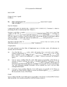 Show details for Offer of Employment to Actor for Film Role Picture of Offer of Employment to Actor for Film Role