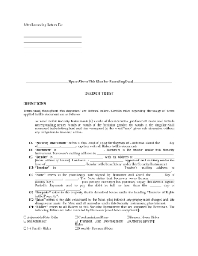 Show details for California Deed of Trust Picture of California Deed of Trust