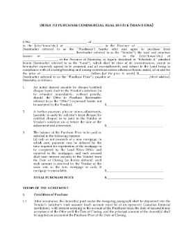Show details for Manitoba Offer to Purchase Commercial Real Estate Picture of Manitoba Offer to Purchase Commercial Real Estate