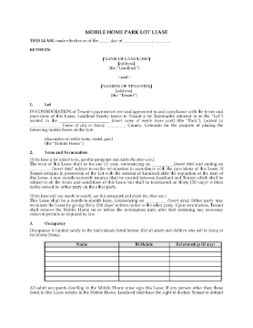 Show details for Colorado Mobile Home Park Lot Lease Picture of Colorado Mobile Home Park Lot Lease