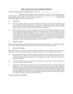 Show details for USA Declaration of Nominee Trust Picture of USA Declaration of Nominee Trust