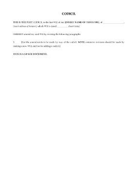 Show details for Ontario Codicil to Will Picture of Ontario Codicil to Will