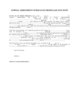 Show details for USA Partial Assignment of Balloon Mortgage and Note Picture of USA Partial Assignment of Balloon Mortgage and Note