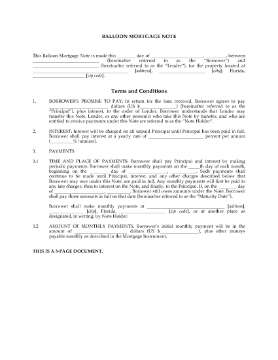 Show details for Florida Balloon Mortgage Note Picture of Florida Balloon Mortgage Note