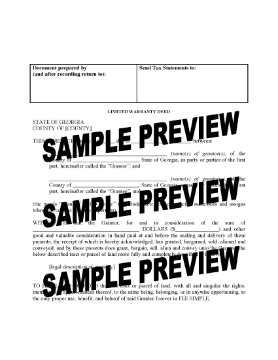 Show details for Georgia Limited Warranty Deed Picture of Georgia Limited Warranty Deed