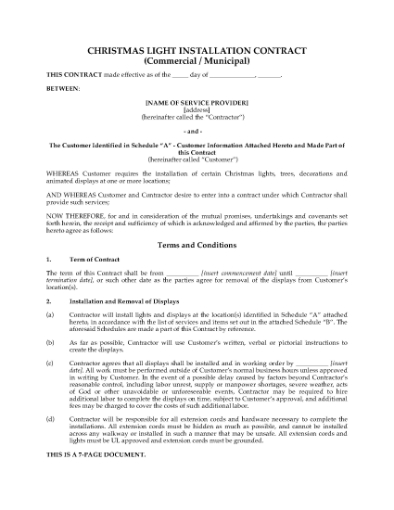 Picture of Christmas Light Display Contract | Commercial or Municipal