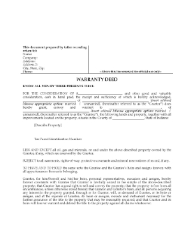 Show details for Indiana Warranty Deed Picture of Indiana Warranty Deed