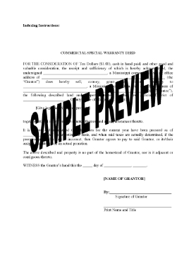 Show details for Mississippi Special Warranty Deed Picture of Mississippi Special Warranty Deed