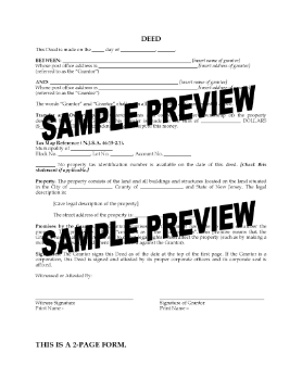 Show details for New Jersey Bargain and Sale Deed with Covenants Picture of New Jersey Bargain and Sale Deed with Covenants