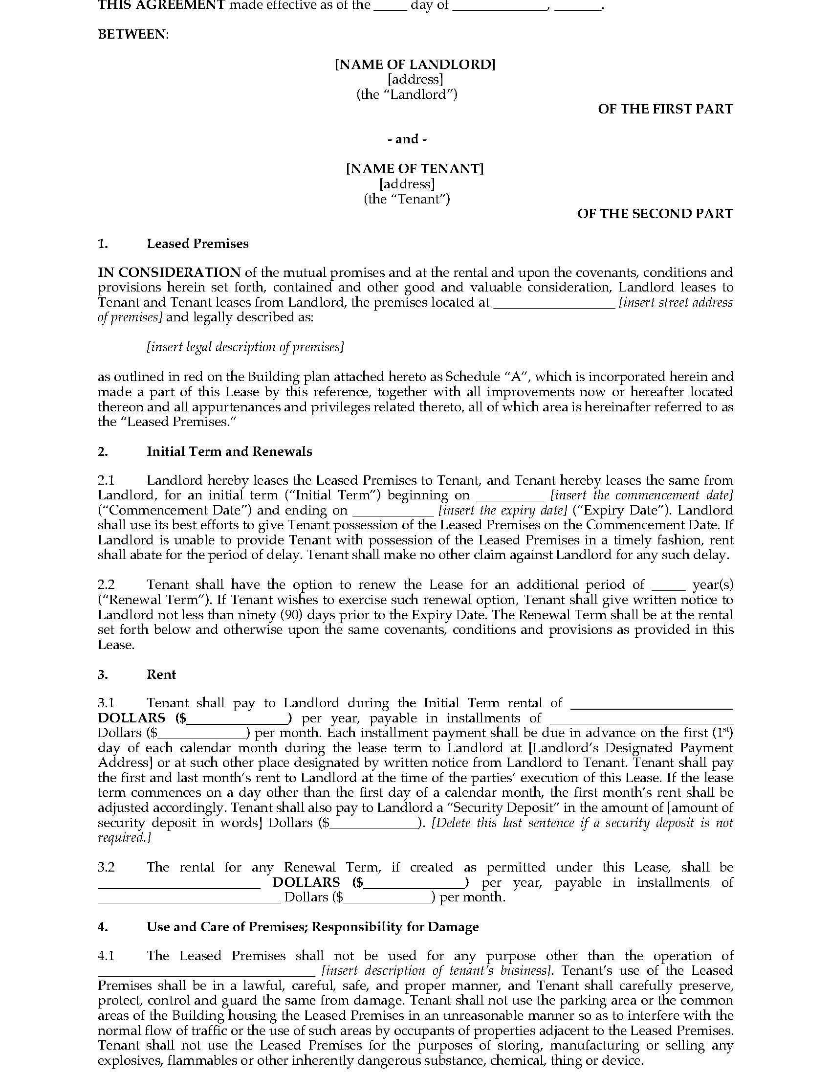 New Brunswick Standard Form Commercial Lease | MegaDox.com
