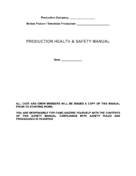 Show details for Film Production Health and Safety Manual Picture of Film Production Health and Safety Manual