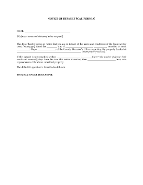 Show details for California Notice of Default Picture of California Notice of Default