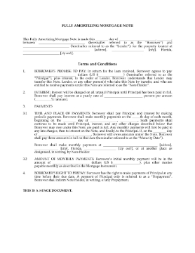 Show details for Florida Fully Amortizing Mortgage Note Picture of Florida Fully Amortizing Mortgage Note