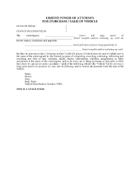 Show details for Texas Power of Attorney to Buy or Sell Asset Picture of Texas Power of Attorney to Buy or Sell Asset