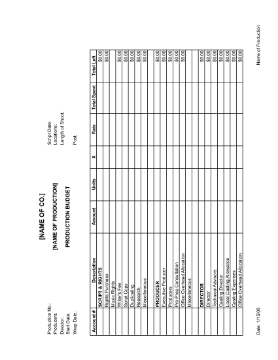 Show details for Music Video Production Budget Summary Picture of Music Video Production Budget Summary