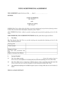 Show details for Video Scriptwriting Agreement Picture of Video Scriptwriting Agreement