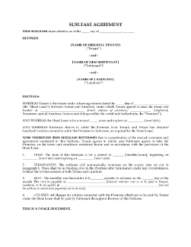 Show details for Tennessee Residential Sublease Agreement Picture of Tennessee Residential Sublease Agreement