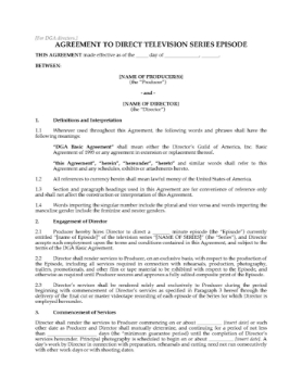 USA Agreement to Direct TV Series USA Agreement to Direct TV Series
