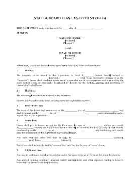 Show details for Texas Horse Boarding and Stall Lease Agreement Picture of Texas Horse Boarding and Stall Lease Agreement