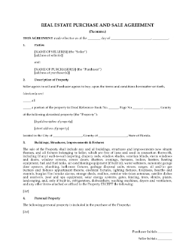 Show details for Florida Real Estate Purchase and Sale Agreement Picture of Florida Real Estate Purchase and Sale Agreement