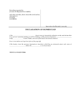 Show details for Idaho Declaration of Homestead Picture of Idaho Declaration of Homestead