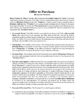 Show details for Ontario Offer to Purchase Restaurant Assets Picture of Ontario Offer to Purchase Restaurant Assets